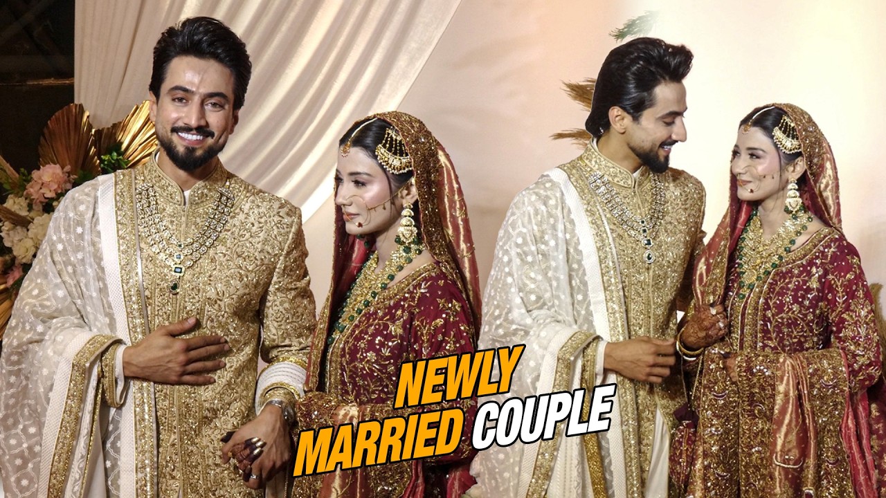 Mr  Faisu Holds Wife Nikhat Fatima Close in a Cute Husband Wife Moment | Wedding Reception