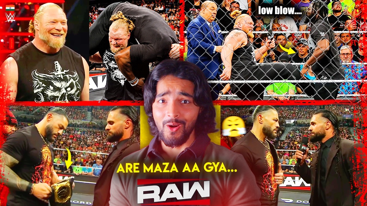 'CRAZYYY RAW🔥💀' Brock Lesnar Hell in a Cell, Roman Reigns Vs Seth Rollins - WWE Raw Highlights