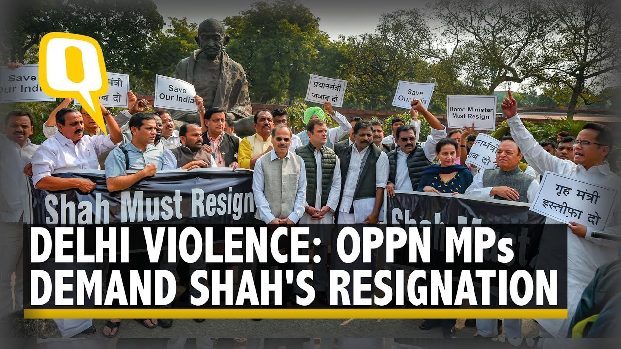 Delhi Violence: Opposition MPs Hold Separate Protests Against the Central Govt | The Quint