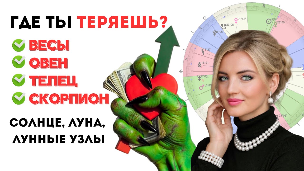 ГДЕ ТЫ ТЕРЯЕШЬ? - Овен, Весы, Телец, Скорпион, Солнце Луна Лунные Узлы