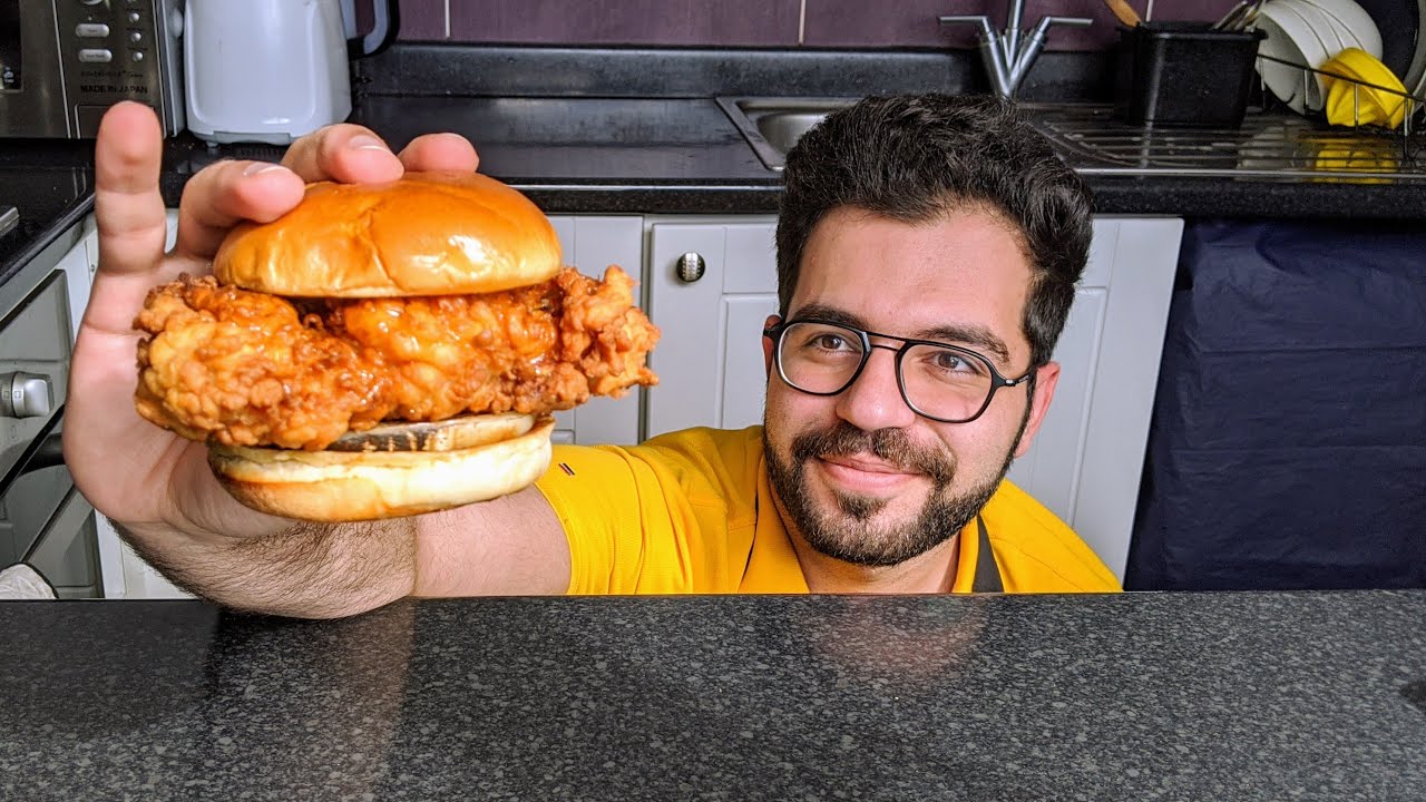 Crispy Chicken Burger | بركر دجاج مقرمش مع تتبيلة رهيبة | شيف شاهين