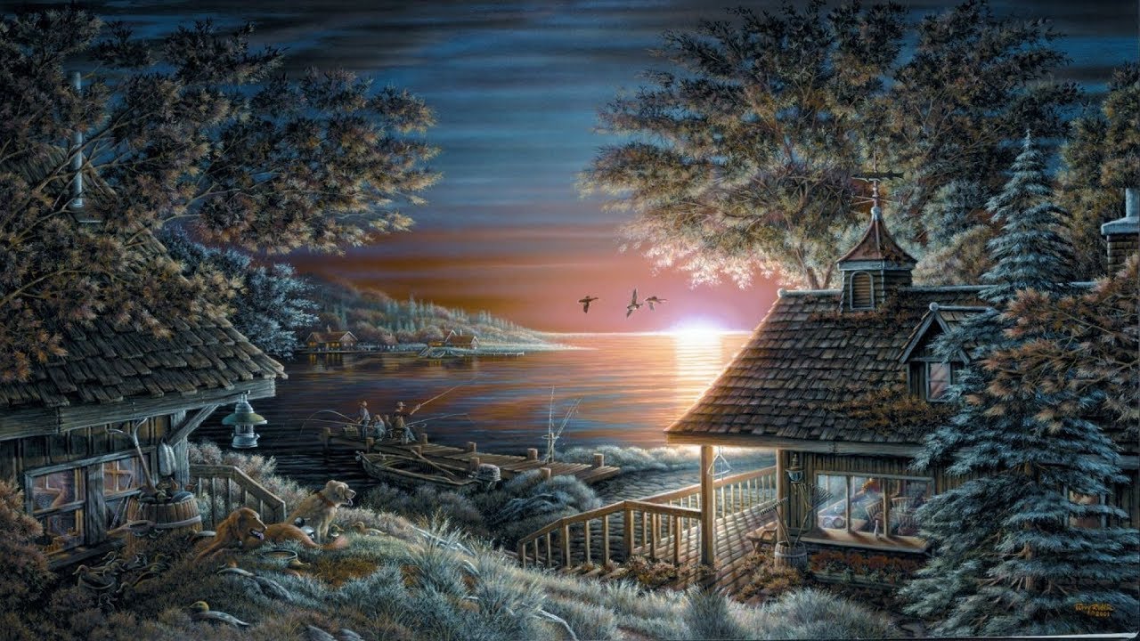 🎨  Comforts of Home! ... (painting by Terry Redlin) ... (music  by Hilary Stagg - harp)  🎨
