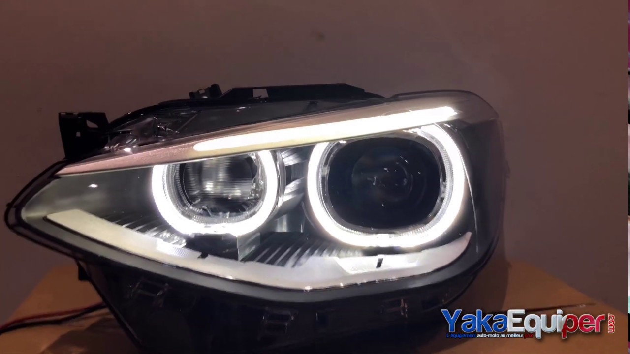 Phares BMW Serie 1 F20 Angel Eyes LED look xenon phase 1 - DEPO