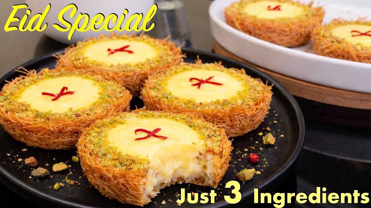Ramadan Special Easy custard Kunafa Dessert | Eid Special Quick Dessert | Easy Dessert for Iftar
