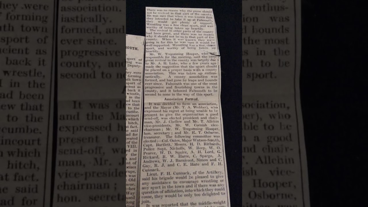 Vintage Ephemera 1926 Article Cornwall Cornish wrestling to be revived
