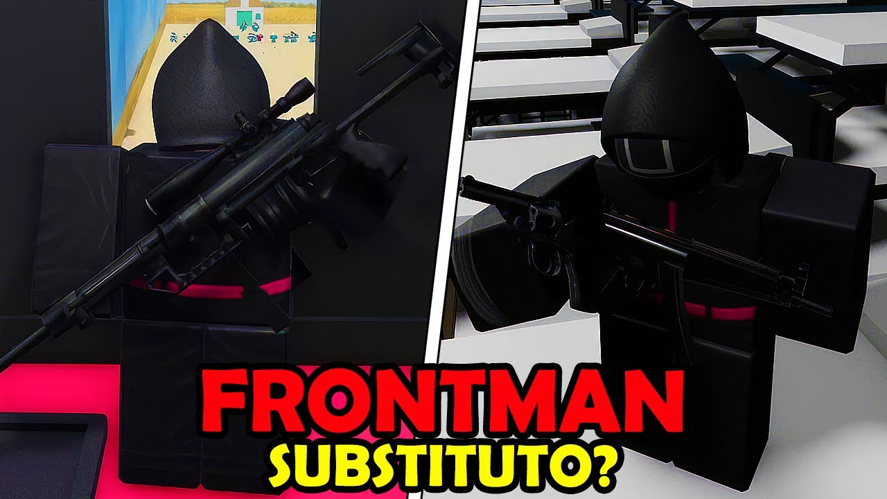 JOGUEI de GUARDA DE PRETO, o SUBSTITUTO do FRONTMAN? no Squid Game do Roblox