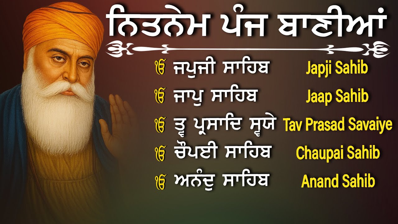 Nitnem Panj Bania  ਨਿਤਨੇਮ ਪੰਜ ਬਾਣੀਆ | Nitnem Sahib Full Path | japji sahib | Vol-1060 