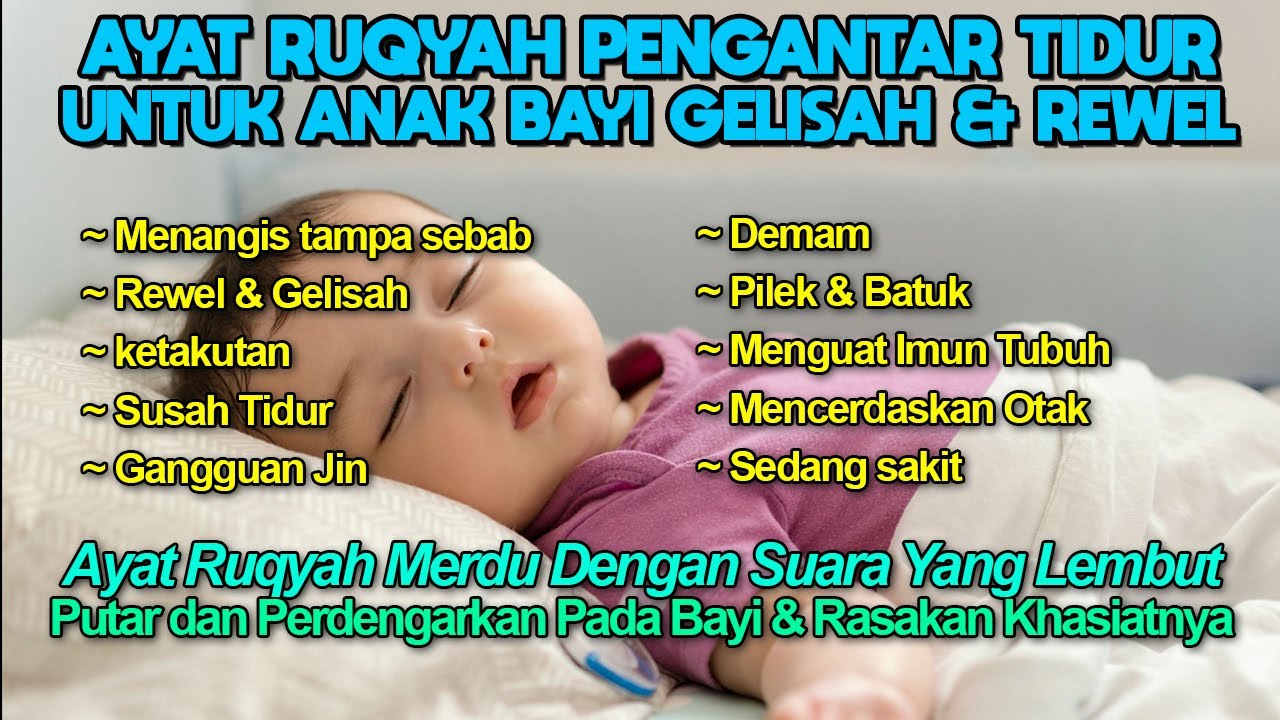 Ruqyah bayi susah tidur dan rewel, Gelisah, Demam, Gangguan  Syaitan | Doa Penyembuh Segala Penyakit