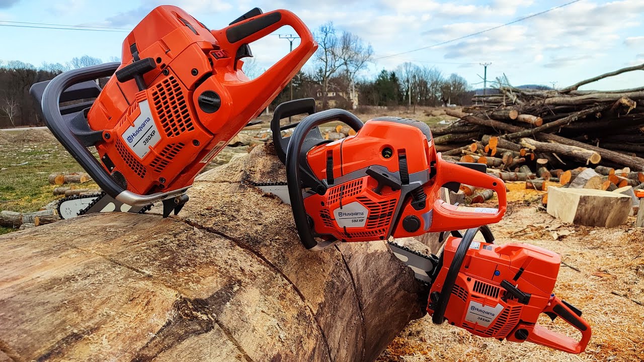 Husqvarna big chainsaws battle - 592xp, 395xp & 390xp !!!