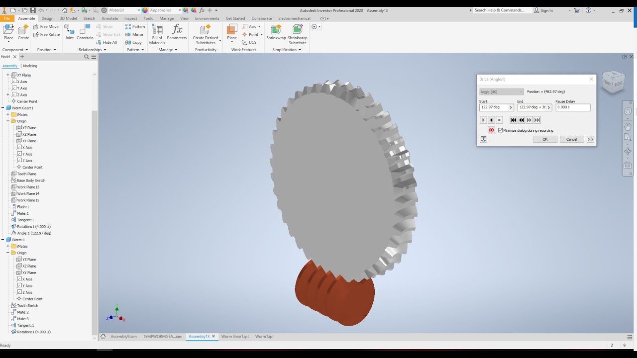 AutoDesk Inventor 2021 Worm Gear Tutorial
