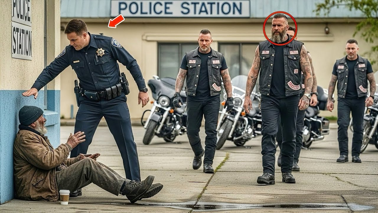 The Biker Saw a Cop Slap a Homeless Man - His Reaction Shocked the Whole Station