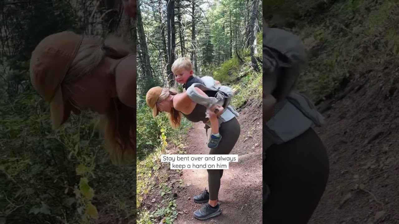Getting toddler in the back carrier BY MYSELF #hikingwithkids #momlife #toddlermom #hikingadventures