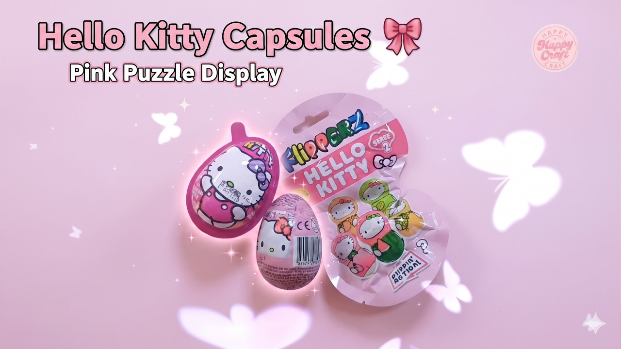 Pink Aesthetic Desk Setup 🎀 | Hello Kitty Capsule Display & Puzzle ASMR