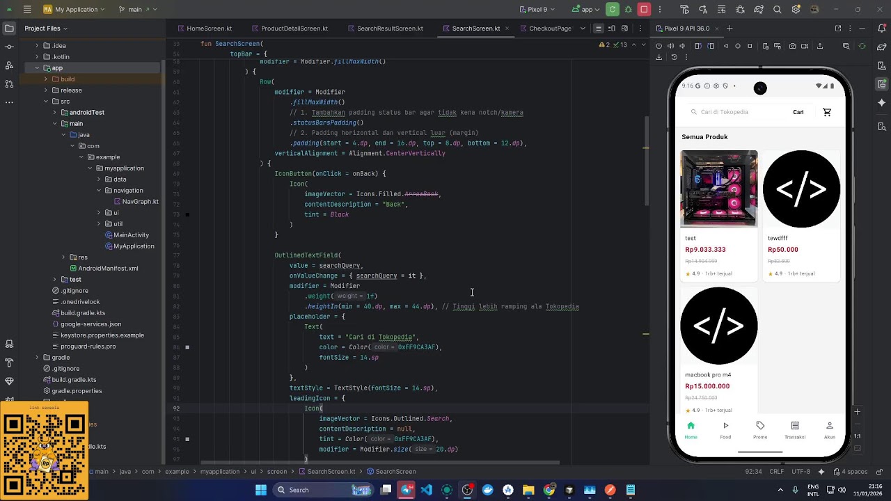 Live Coding Golang & Kotlin (ANDROID) E-Commers App