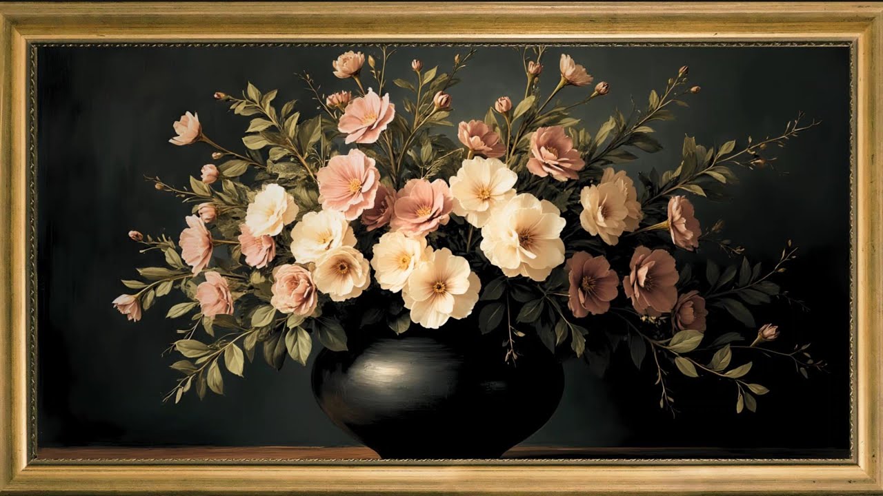 The Art of Framing Vintage Floral: Spring Flowers  painting For Your TV