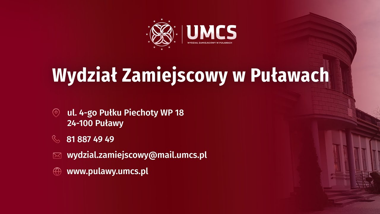 Webinar UMCS 2022 - Wydział Zamiejscowy w Puławach