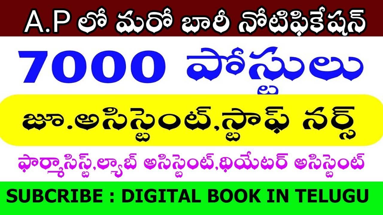 AP Health Department Recruitment jobs 2020 || AP Health Department Jobs 2020