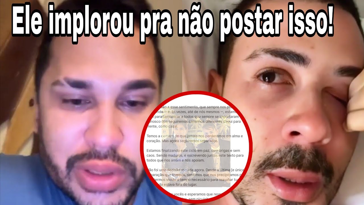 Carlinhos Maia escreve carta aberta e entrega tudo sobre o término com Lucas