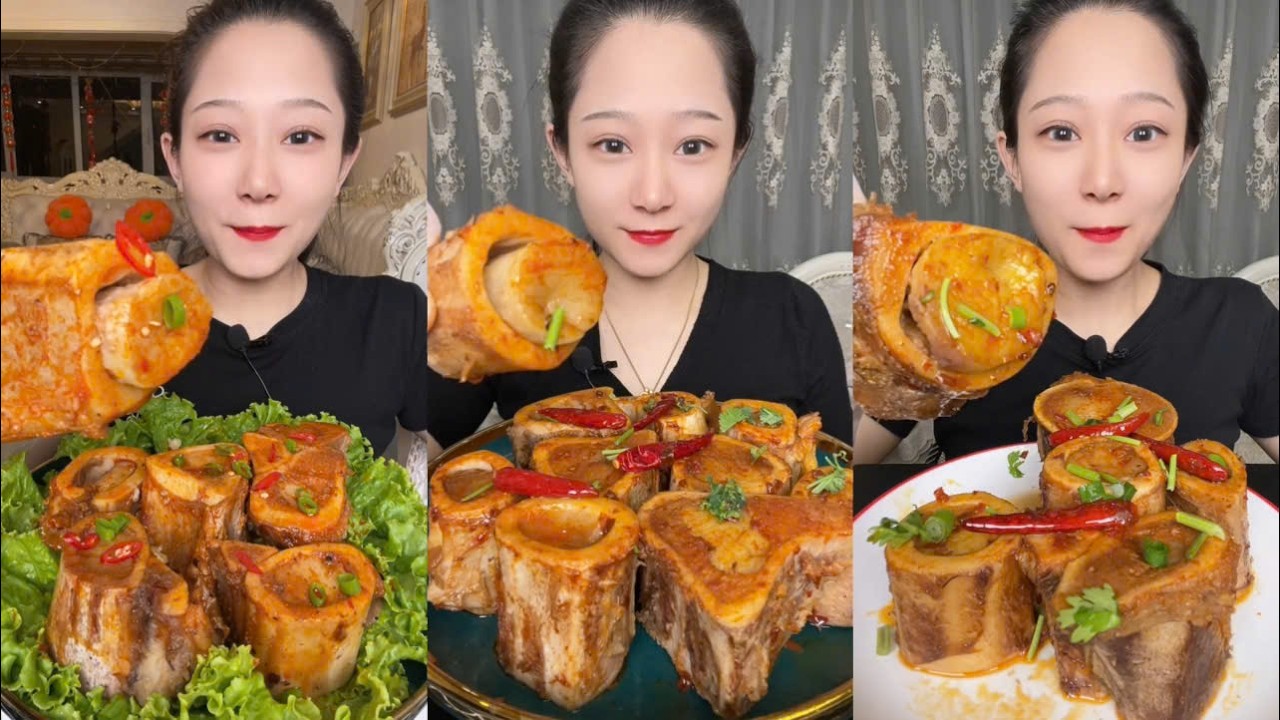 Asmr mukbang eating bone marrow - full 2 hours long - alice food #480