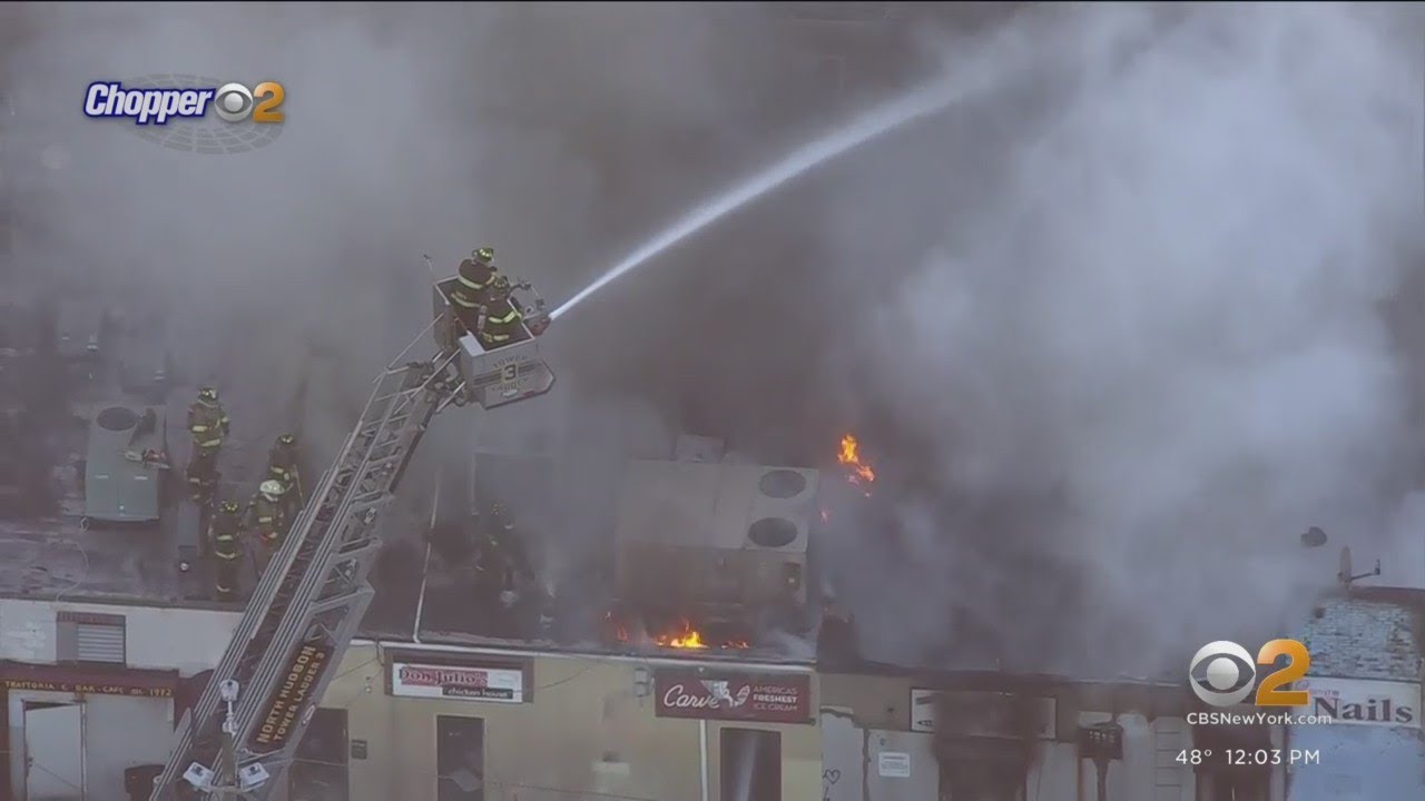Fire destroys row of businesses in West New York, N.J.