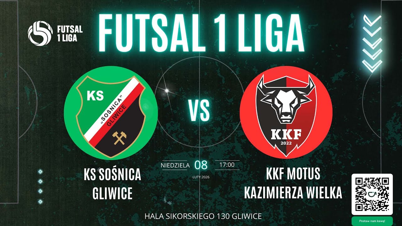 FUTSAL 1 LIGA - KS SOŚNICA GLIWICE - KKF MOTUS KAZIMIERZA WIELKA