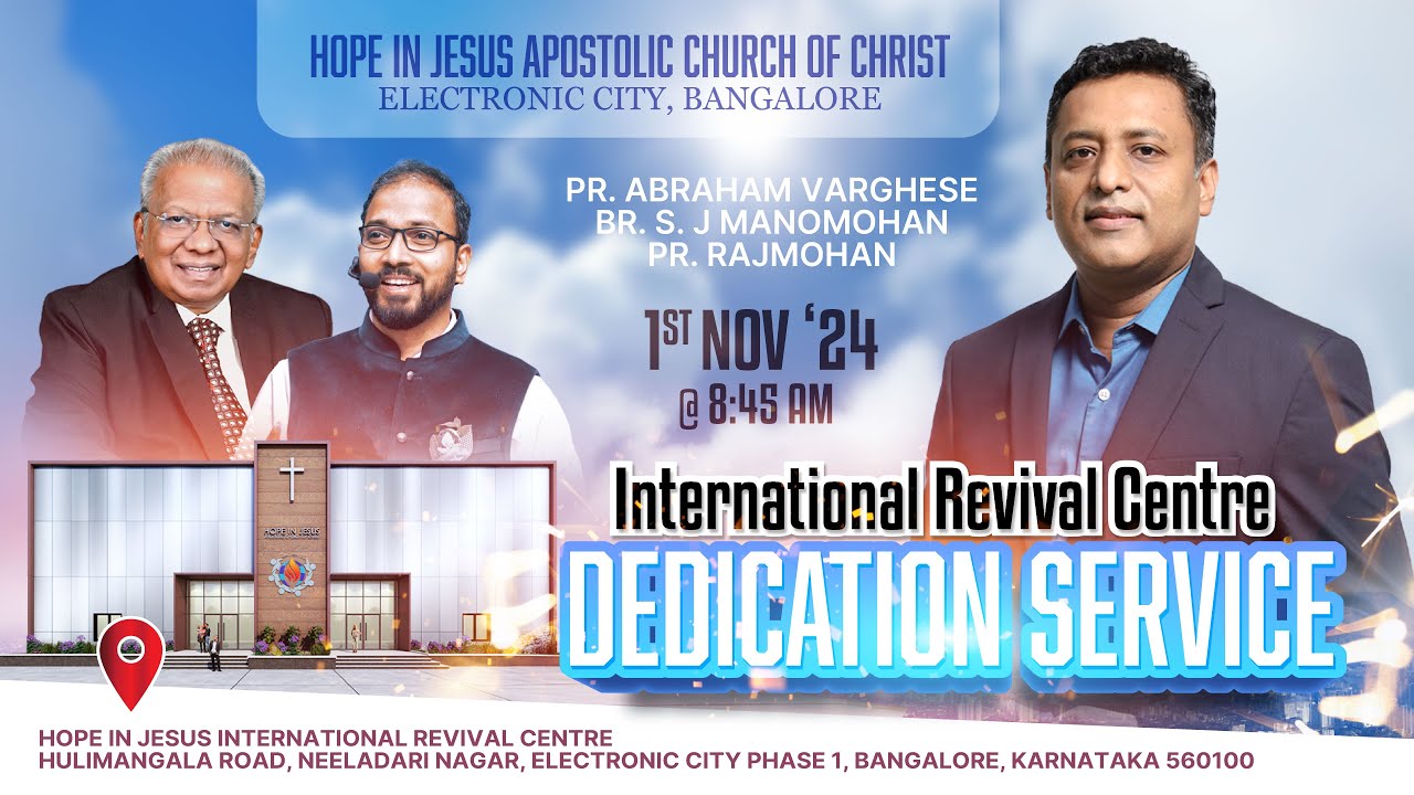 🔴LIVE Church Dedication Service|  Pr. ABRAHAM VARGHESE | BR. S.J MANOMOHAN | PR.RAJMOHAN