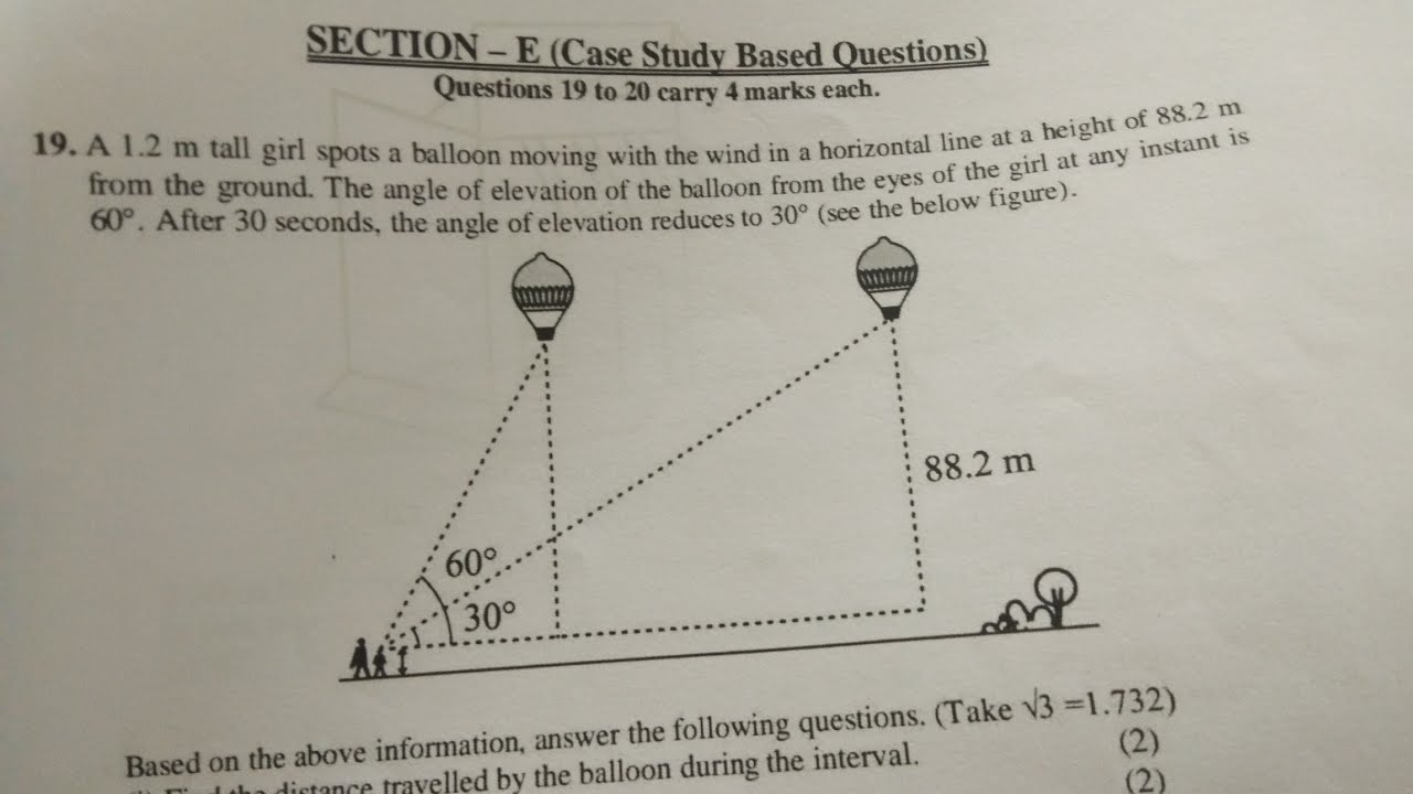 Case study based questions ll Some Applications of Trigonometry ll CBSE