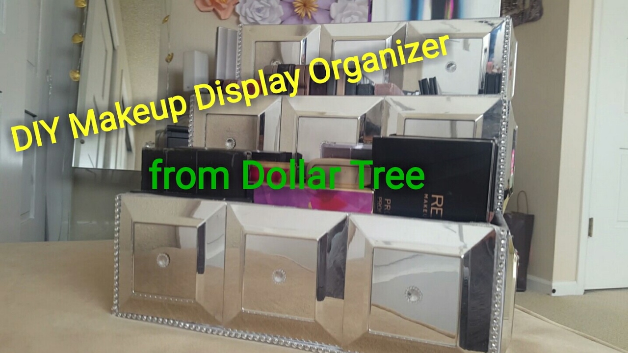 Dollar Tree DIY Glamourous Makeup Display Organizer -  Eyeshadow Palettes Storage Do It Yourself