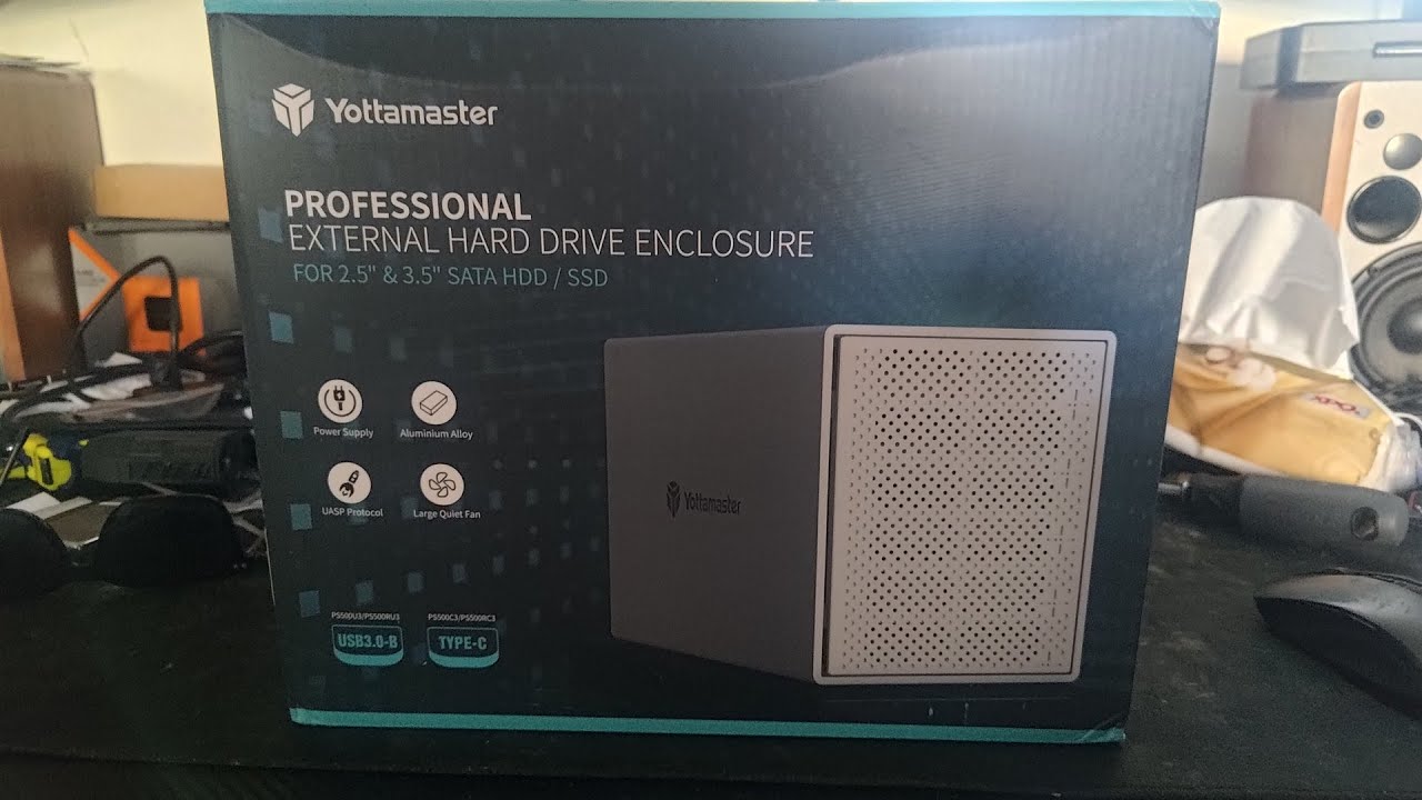 Распаковка корпуса для 5-отсекового жесткого диска Yottamaster PS500C3 Type-C.