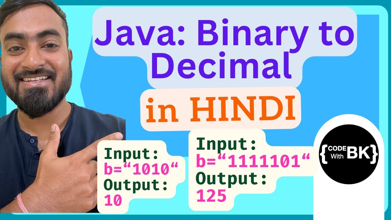 Java program to convert a binary number to its decimal equivalent | Java coding in Hindi