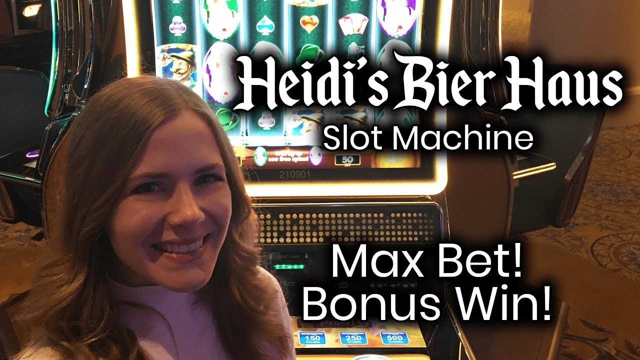 Heidis Bier Haus Slot Machine! Max Bet! Free Spins and Wheel Bonus Win!