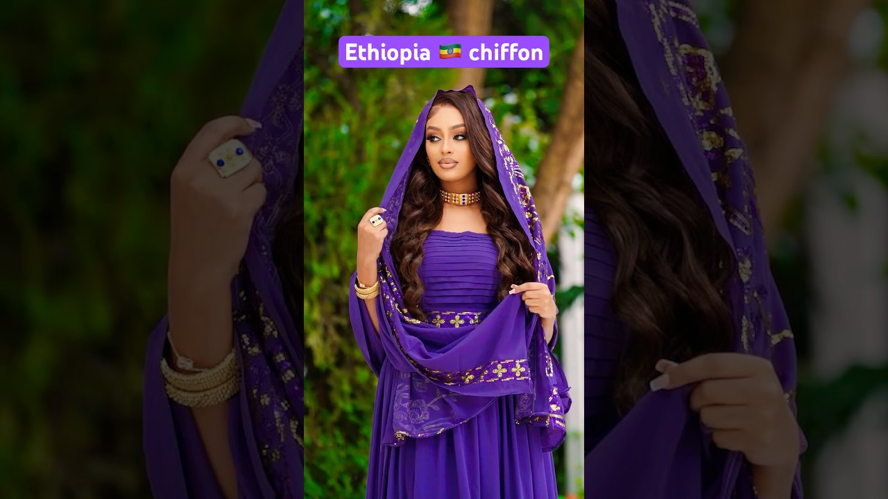 Model Mikal-Kidanye chiffon #ethiopian #new #dress #chiffon #viralreels