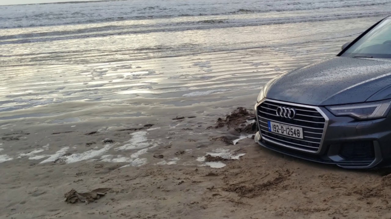 Car sacrificed to the Atlantic ocean at Rossnowlagh, Donegal