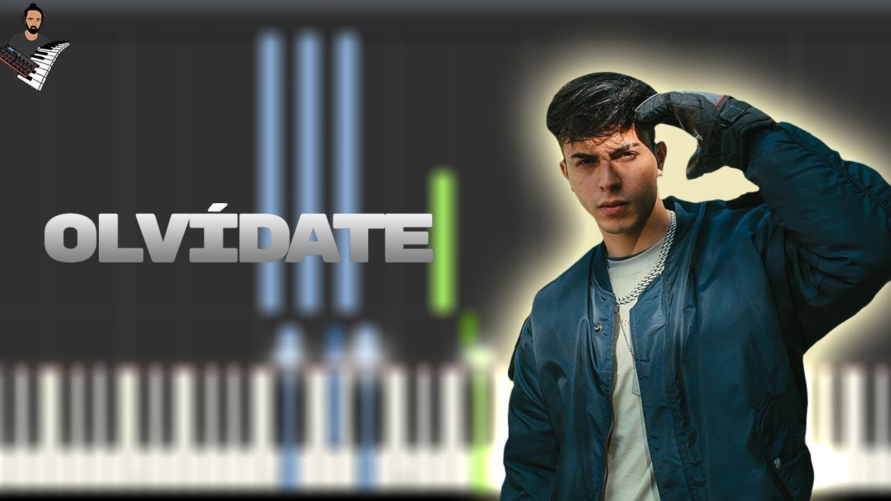 Rusherking - Olvidate | Instrumental Piano Tutorial / Partitura / Karaoke / MIDI