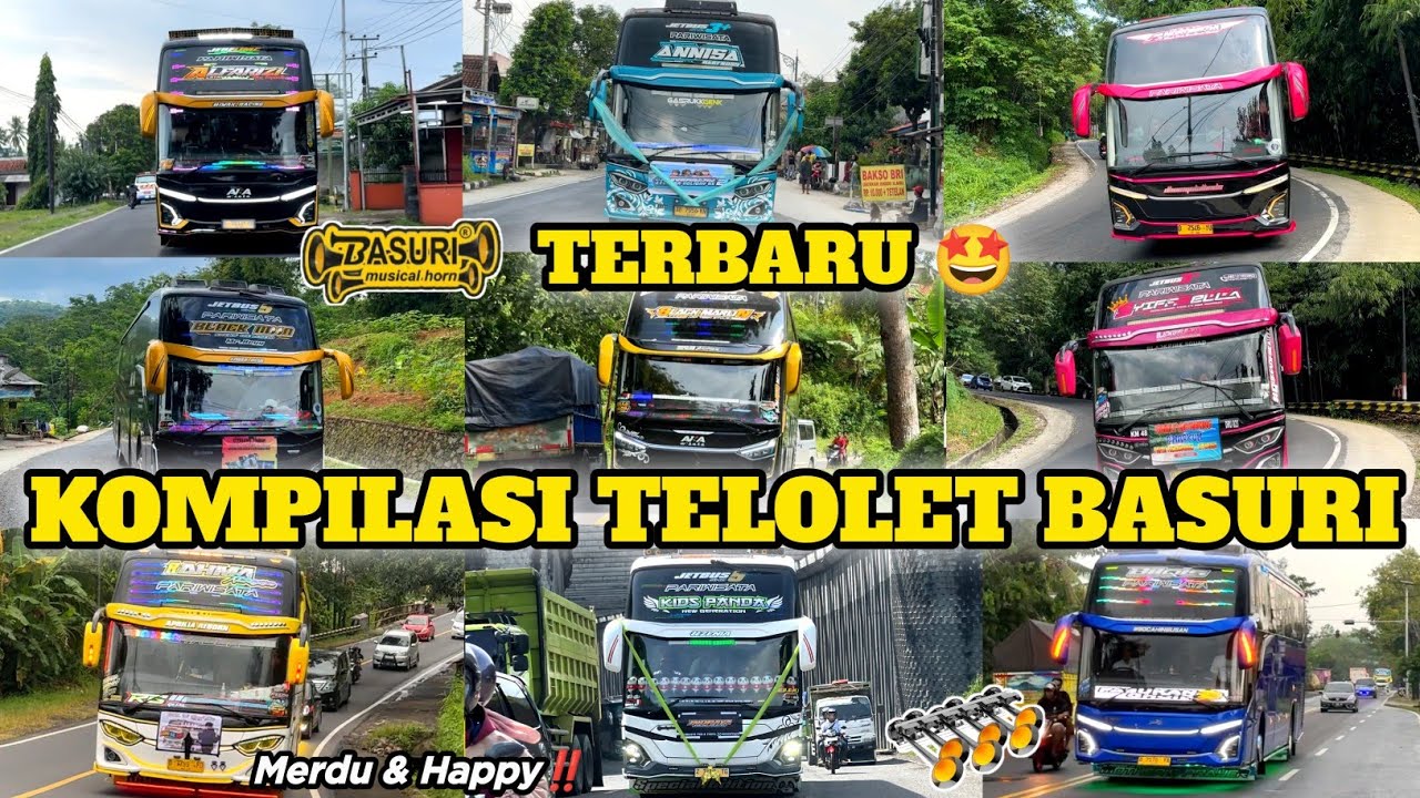 KOMPILASI TELOLET BASURI BUS ARTIS INDONESIA TERBARU 😍 PALING MERDU
