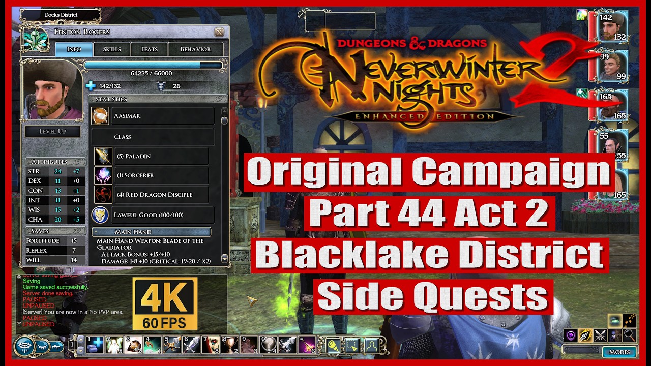 Neverwinter Nights 2 Enhanced Edition Original Campaign Part 44 Blacklake District Side Quests