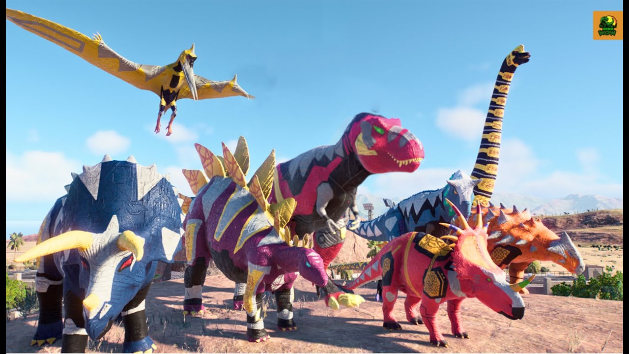 Dinosaur Thunder Zords: Rampage, Battles and Skin Showcase