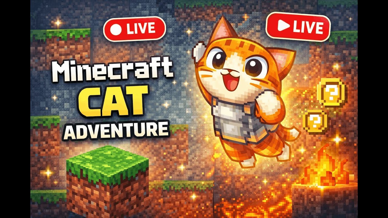 Minecraft Cat Adventure 🐈 | Chat-Controlled LIVE