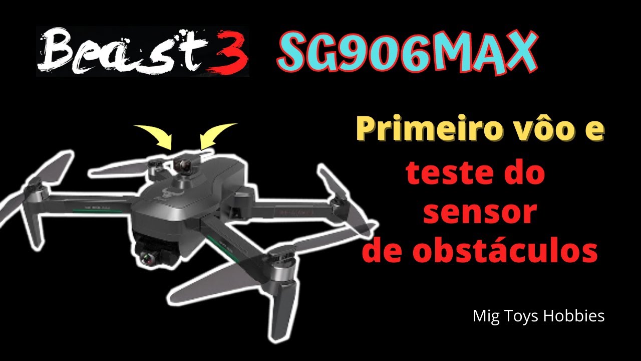SG906MAX Primeiro voo e teste do sensor de obstáculos