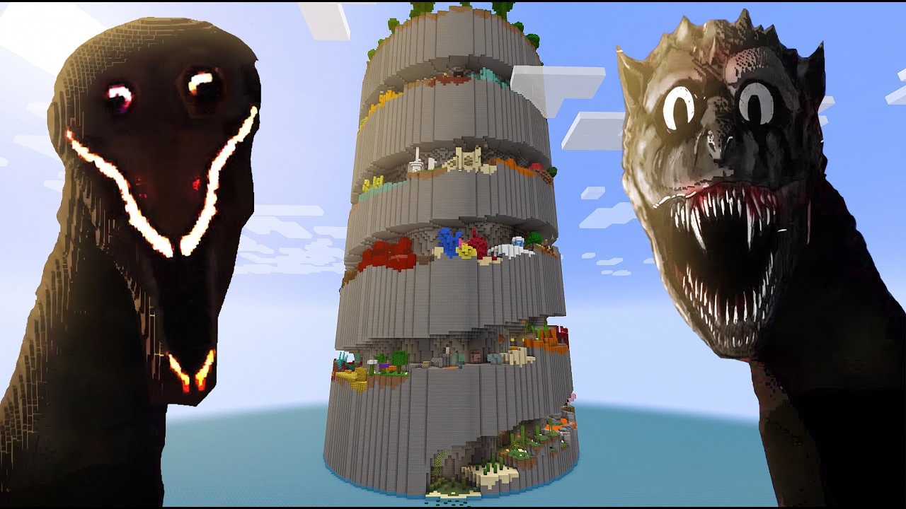 I Added Horror Mods to Parkour Spiral in Minecraft