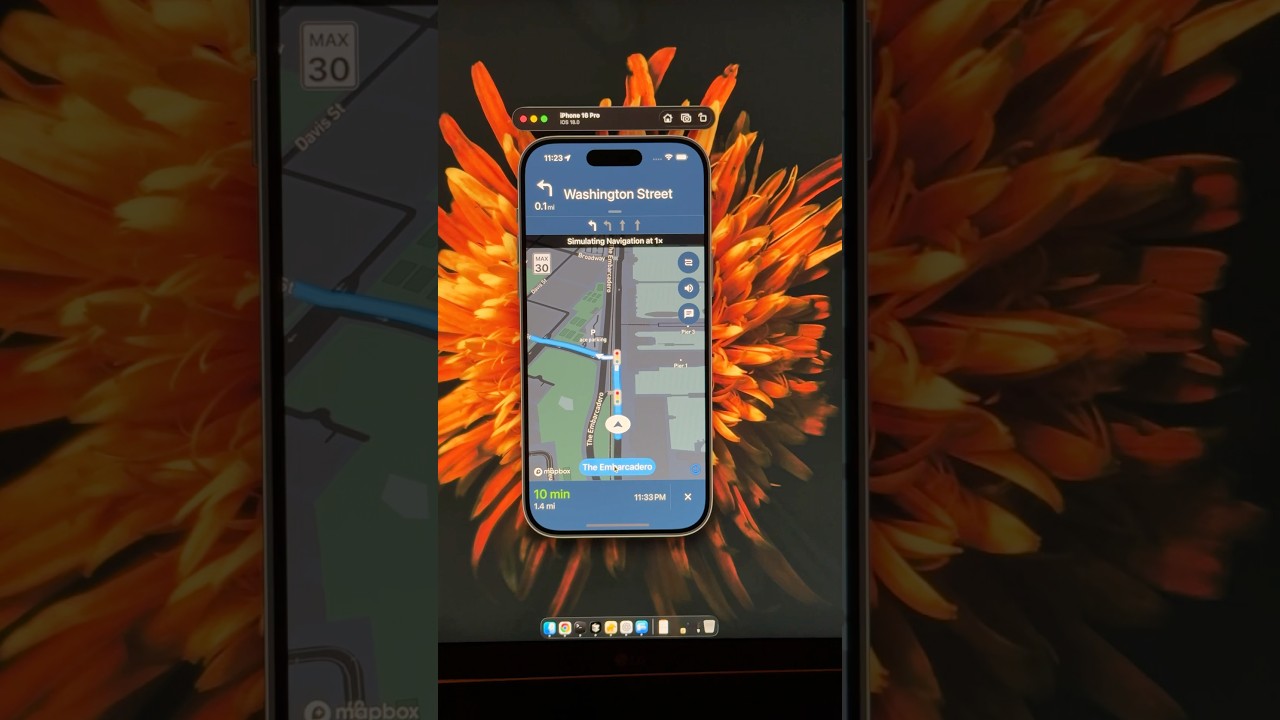 Flutter Mapbox Live Direction and Navigation Example #shorts