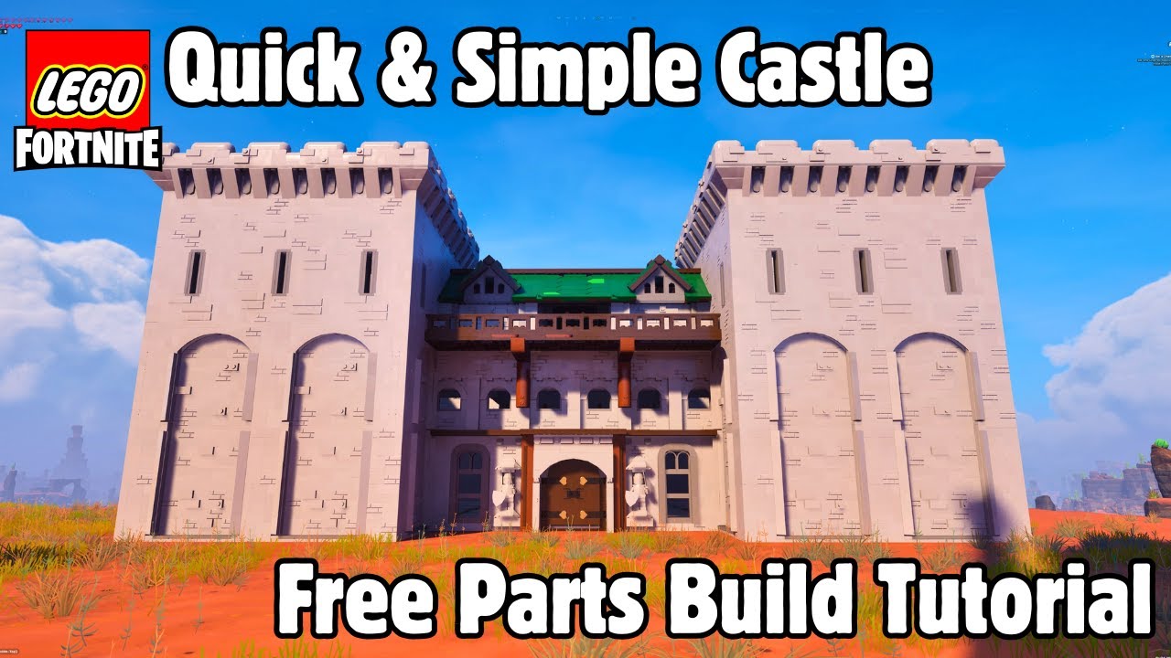 QUICK & SIMPLE Castle Tutorial (Using Free Parts) in Lego Fortnite