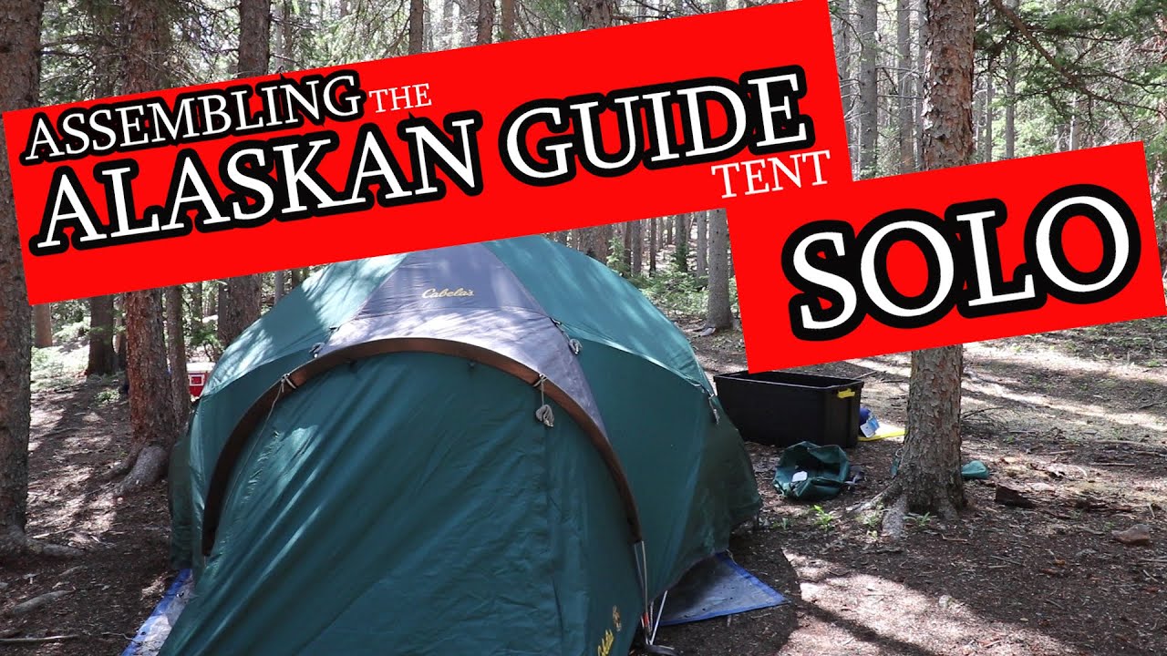 Setting up Alaskan Guide Tent ALONE!!! - 4 season TENT Assembly