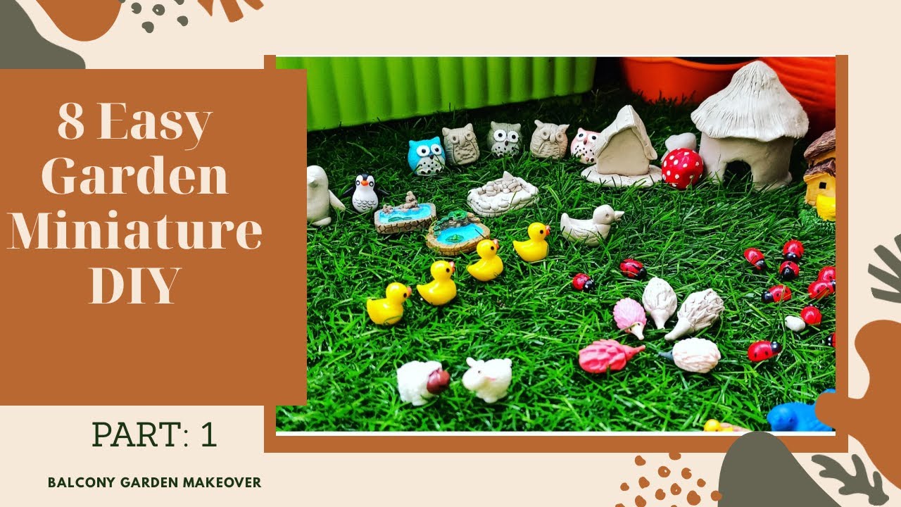 8 DIY Garden Miniatures Tutorial with Clay / Clay Cute Miniature Animals