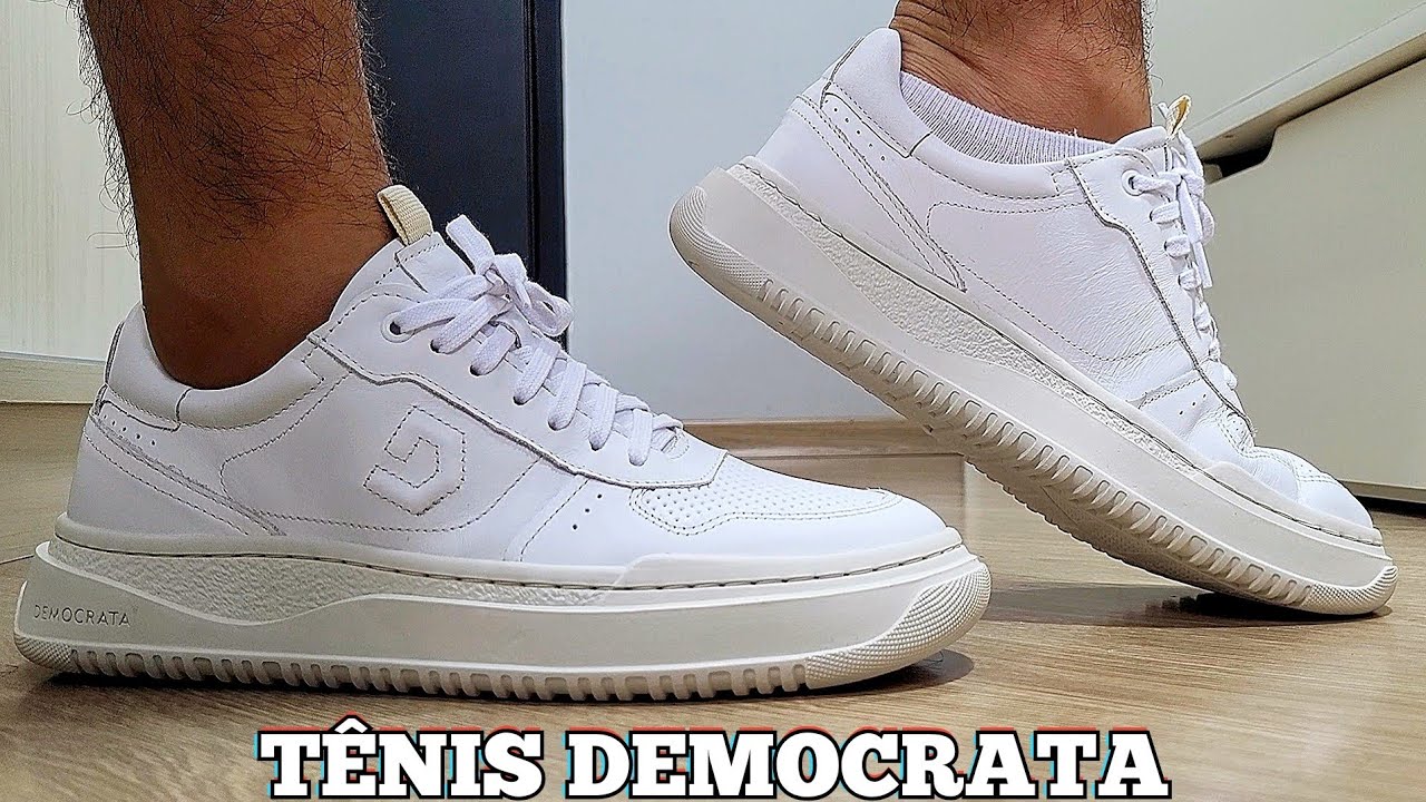 Review Tênis Democrata Block Branco Couro | Comprado Na Dafiti | Demonstração No Pé | On Feet