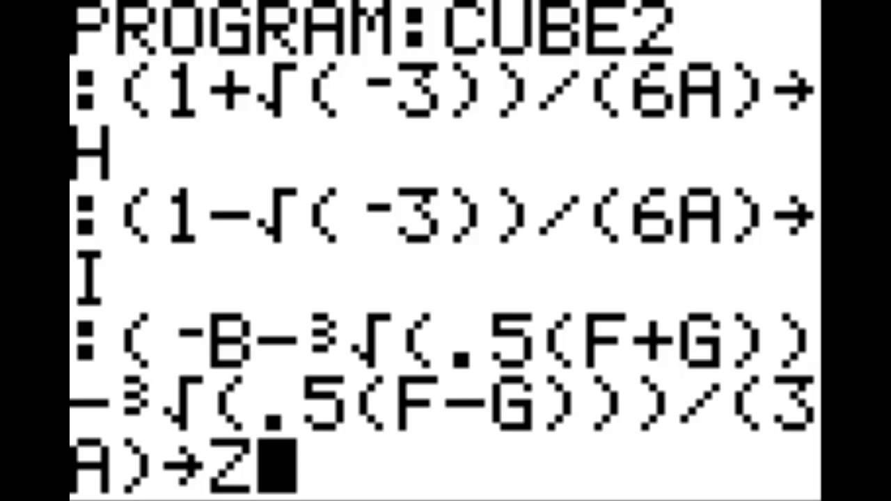 The Cubic Formula: Program Your Calculator!
