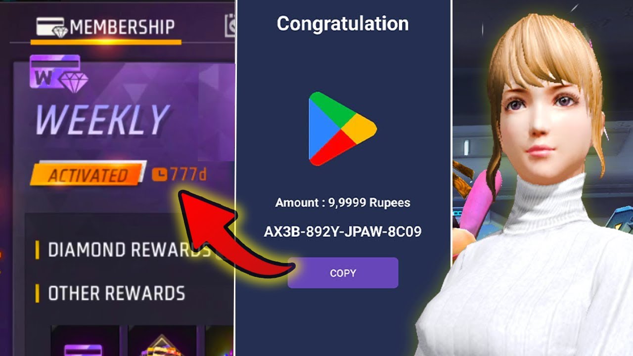 I Got Unlimited Free Weekly Membership In Free Fire