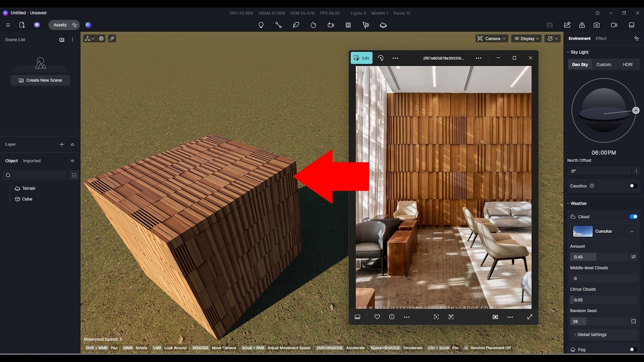 Hướng dẫn tạo map vật liệu trên ảnh mẫu trong D5 Render