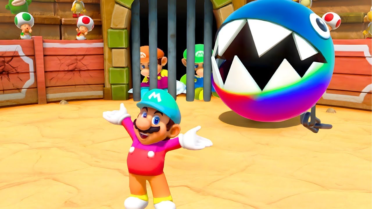 Super Mario Party Minigames | Rainbow Mario vs Luigi Rainbow vs Mario Colors!