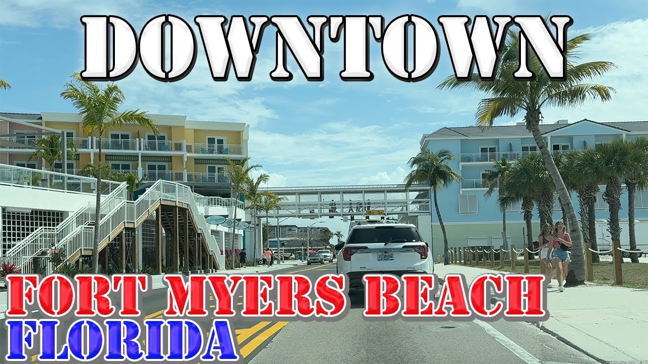 Fort Myers Beach - Florida - 4K Downtown Drive